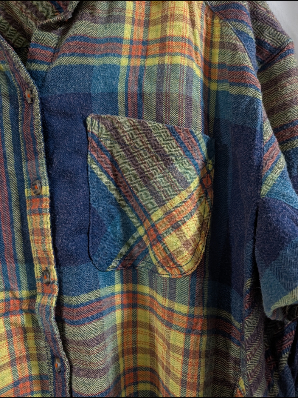 BDG Urban Outfitters Multicolor Plaid Flannel Shirt Jacket - Yellow, Navy, Green - Picture 3 of 10